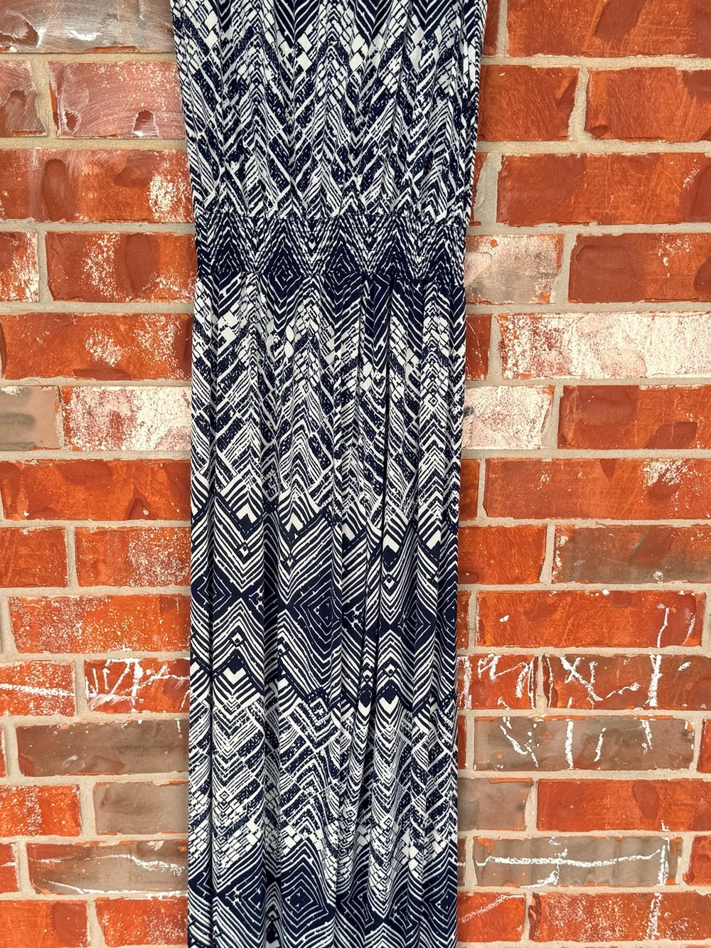 Mlle Gabrielle Navy and White Printed Dress